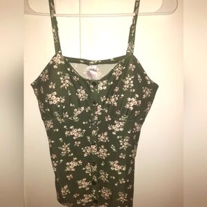 Green floral tank
